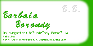 borbala borondy business card